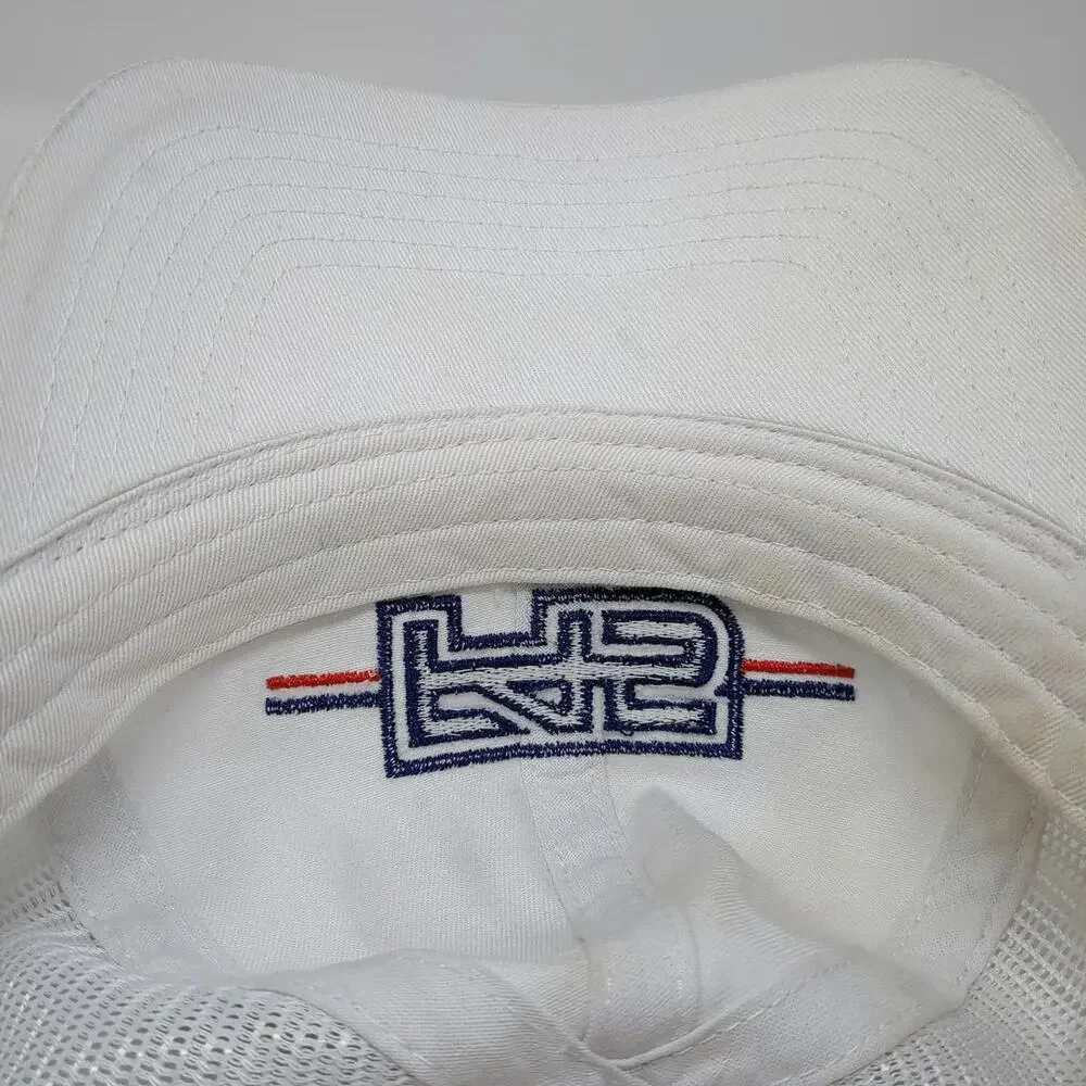 White Trucker Hat One Size F45 Training Fitness Gym Workout Mesh Snapback